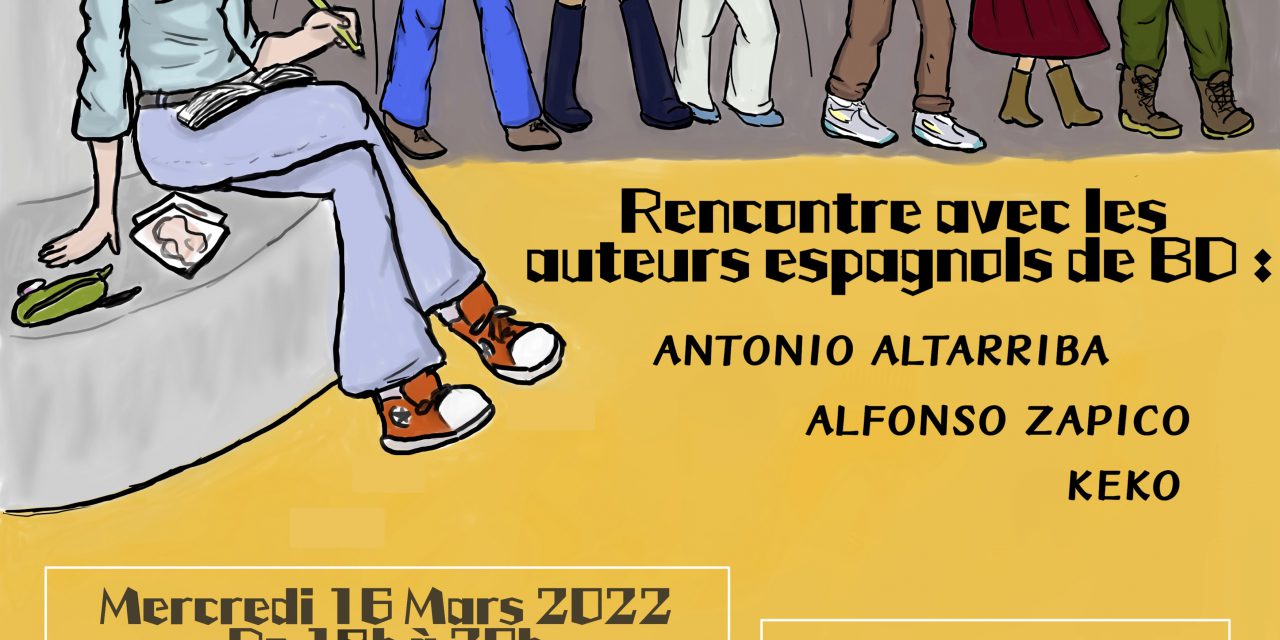 Table ronde « Quand la BD bouscule la politique ». Antonio Altarriba, Keko et Alfonso Zapico. 16 mars à la MECA à Bordeaux