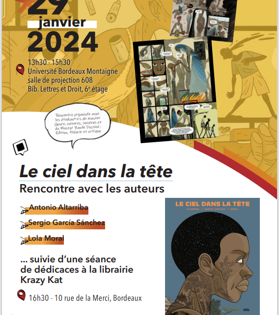 Rencontre le 29 janvier avec Antonio Altarriba, Sergio Garcia Sanchez et Lola Moral (Bordeaux)